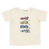 ベビー服 男の子 ベビーサイズ綿100％乗り物シリーズ車プリントTシャツ アイボリー(12) 正面