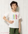 子供服 男の子 楽器シリーズ綿100％ロゴプリントTシャツ アイボリー(12) モデル画像1