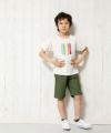 子供服 男の子 楽器シリーズ綿100％ロゴプリントTシャツ アイボリー(12) モデル画像2