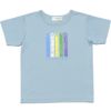 子供服 男の子 楽器シリーズ綿100％ロゴプリントTシャツ ブルー(61) 正面