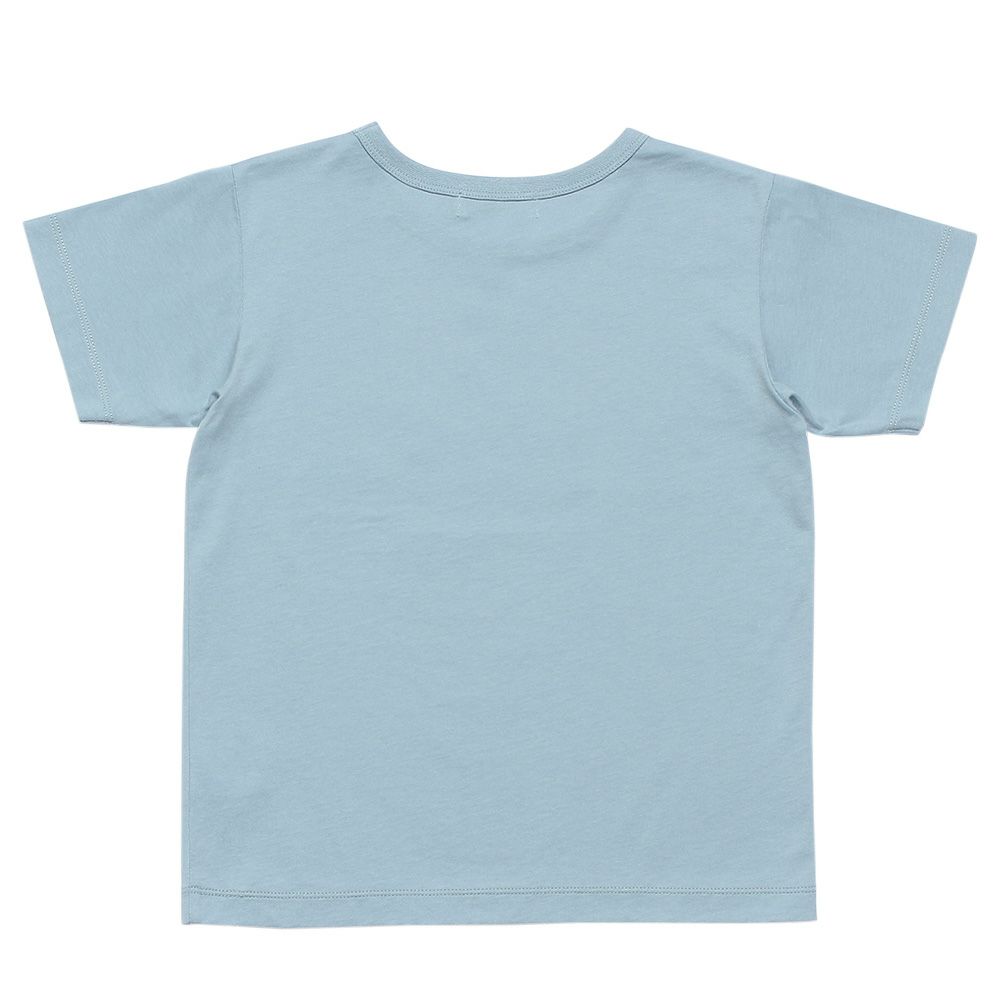 子供服 男の子 楽器シリーズ綿100％ロゴプリントTシャツ ブルー(61) 背面