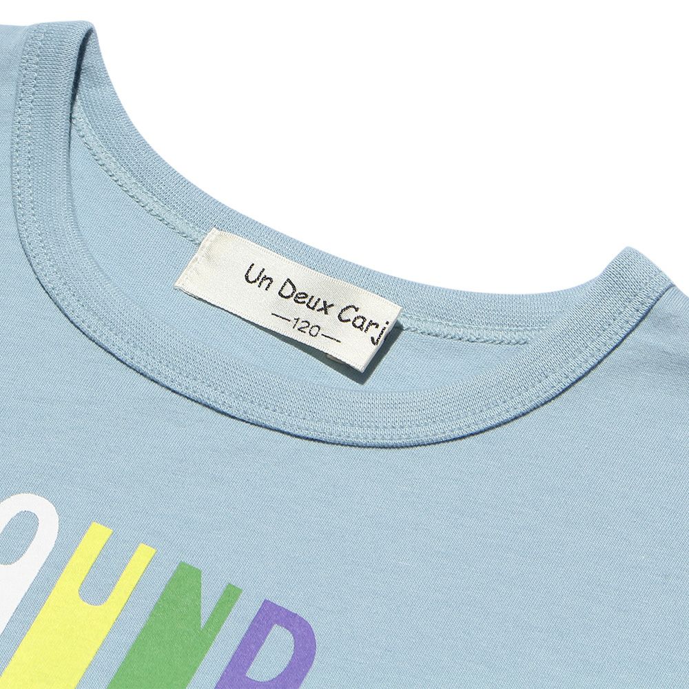 子供服 男の子 楽器シリーズ綿100％ロゴプリントTシャツ ブルー(61) デザインポイント2