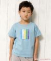 子供服 男の子 楽器シリーズ綿100％ロゴプリントTシャツ ブルー(61) モデル画像1