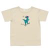 子供服 男の子 綿100％恐竜＆スケボープリント動物シリーズTシャツ ベージュ(51) 正面