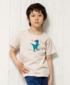 子供服 男の子 綿100％恐竜＆スケボープリント動物シリーズTシャツ ベージュ(51) モデル画像アップ
