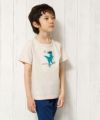 子供服 男の子 綿100％恐竜＆スケボープリント動物シリーズTシャツ ベージュ(51) モデル画像3