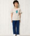 子供服 男の子 綿100％恐竜＆スケボープリント動物シリーズTシャツ ベージュ(51) モデル画像4