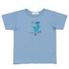 子供服 男の子 綿100％恐竜＆スケボープリント動物シリーズTシャツ ブルー(61) 正面