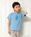 子供服 男の子 綿100％恐竜＆スケボープリント動物シリーズTシャツ ブルー(61) モデル画像1