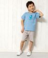 子供服 男の子 綿100％恐竜＆スケボープリント動物シリーズTシャツ ブルー(61) モデル画像2