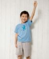 子供服 男の子 綿100％恐竜＆スケボープリント動物シリーズTシャツ ブルー(61) モデル画像4