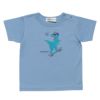 ベビー服 男の子 ベビーサイズ綿100％恐竜＆スケボープリント動物シリーズTシャツ ブルー(61) 正面