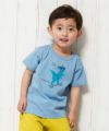 ベビー服 男の子 ベビーサイズ綿100％恐竜＆スケボープリント動物シリーズTシャツ ブルー(61) モデル画像アップ