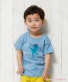 ベビー服 男の子 ベビーサイズ綿100％恐竜＆スケボープリント動物シリーズTシャツ ブルー(61) モデル画像1