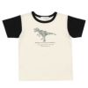 子供服 男の子 綿100％迷彩柄恐竜プリント動物シリーズTシャツ アイボリー(12) 正面