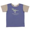 子供服 男の子 綿100％迷彩柄恐竜プリント動物シリーズTシャツ パープル(91) 正面