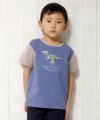 子供服 男の子 綿100％迷彩柄恐竜プリント動物シリーズTシャツ パープル(91) モデル画像アップ