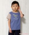 子供服 男の子 綿100％迷彩柄恐竜プリント動物シリーズTシャツ パープル(91) モデル画像1