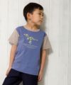 子供服 男の子 綿100％迷彩柄恐竜プリント動物シリーズTシャツ パープル(91) モデル画像3
