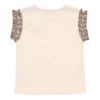 子供服 女の子 綿100％花柄リボンつき袖プリーツデザインTシャツ ピンク(02) 背面