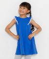 子供服 女の子 肩フリルつきAラインワンピース ブルー(61) モデル画像3