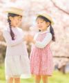 ベビー服 女の子 日本製綿100％花柄ギャザーワンピース ピンク(02) モデル画像3