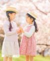 ベビー服 女の子 日本製綿100％花柄ギャザーワンピース ピンク(02) モデル画像4