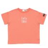 子供服 男の子 綿100％ロゴプリントゆったりシルエットTシャツ オレンジ(07) 正面