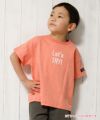 子供服 男の子 綿100％ロゴプリントゆったりシルエットTシャツ オレンジ(07) モデル画像1