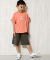 子供服 男の子 綿100％ロゴプリントゆったりシルエットTシャツ オレンジ(07) モデル画像2