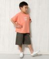 子供服 男の子 綿100％ロゴプリントゆったりシルエットTシャツ オレンジ(07) モデル画像4