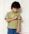 子供服 男の子 綿100％ロゴプリントゆったりシルエットTシャツ グリーン(08) モデル画像1