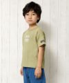 子供服 男の子 綿100％ロゴプリントゆったりシルエットTシャツ グリーン(08) モデル画像3