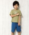 子供服 男の子 綿100％ロゴプリントゆったりシルエットTシャツ グリーン(08) モデル画像4