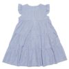 子供服 女の子 日本製綿100％3段ギャザーティアードワンピース ブルー(61) 背面