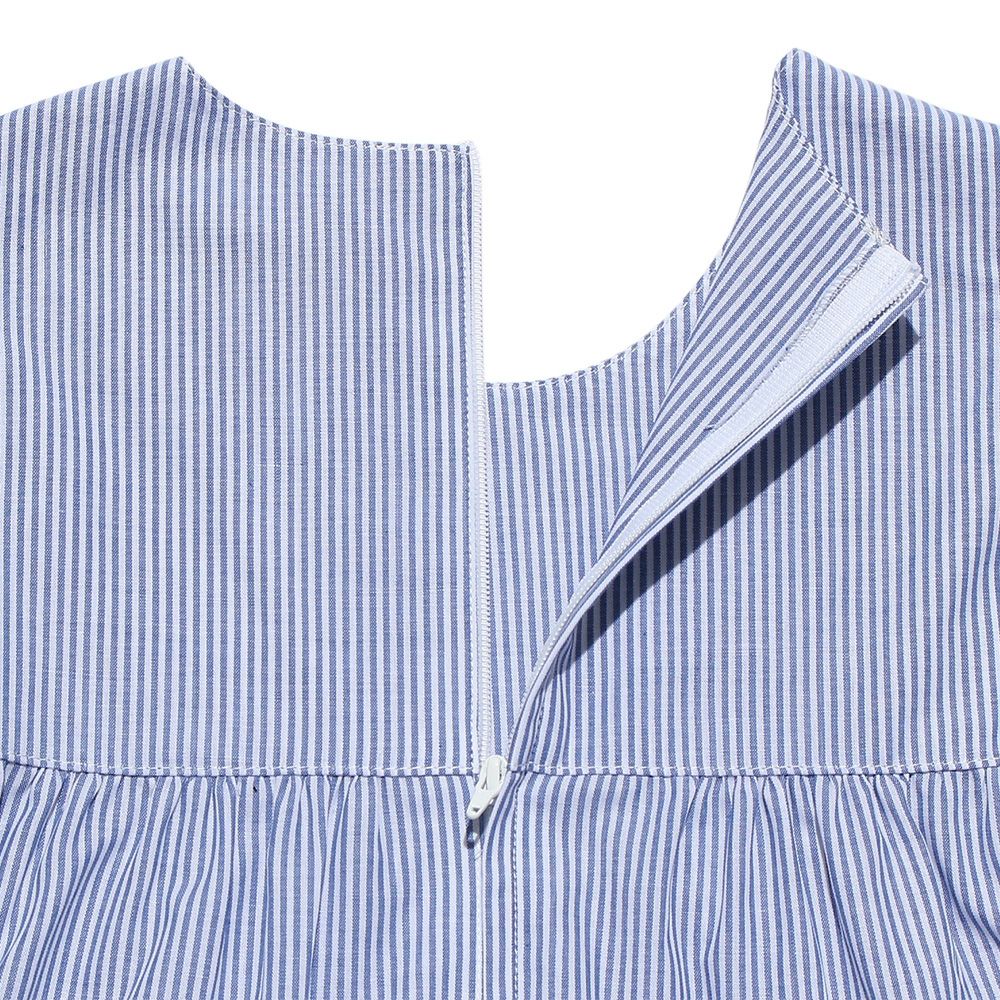 子供服 女の子 日本製綿100％3段ギャザーティアードワンピース ブルー(61) デザインポイント1