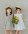 子供服 女の子 日本製綿100％花柄レース裏地付きワンピース オフホワイト(11) トルソー斜め