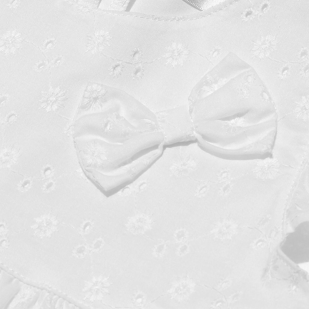 子供服 女の子 日本製綿100％花柄レース裏地付きワンピース オフホワイト(11) デザインポイント1