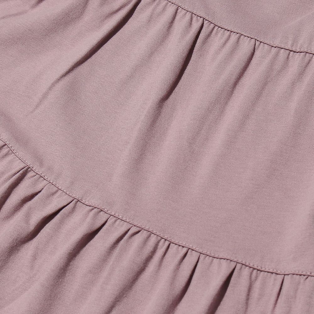 子供服 女の子 綿100％Aラインギャザーティアードワンピース ピンク(02) デザインポイント1