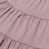 ベビー服 女の子 綿100％Aラインギャザーティアードワンピース ピンク(02) デザインポイント1