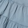 子供服 女の子 ジュニアサイズ綿100％Aラインギャザーティアードワンピース ブルー(61) デザインポイント1