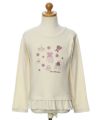 子供服 女の子 綿100％ドレス＆お花＆小物モチーフ刺繍Tシャツ アイボリー(12) トルソー正面