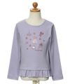 子供服 女の子 綿100％ドレス＆お花＆小物モチーフ刺繍Tシャツ パープル(91) トルソー正面