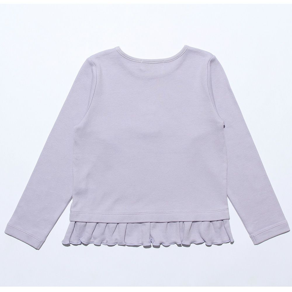 子供服 女の子 綿100％ドレス＆お花＆小物モチーフ刺繍Tシャツ パープル(91) 背面