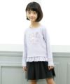 子供服 女の子 綿100％ドレス＆お花＆小物モチーフ刺繍Tシャツ パープル(91) モデル画像1