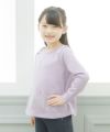子供服 女の子 お花刺繍Aライン裏毛Tシャツ パープル(91) モデル画像2