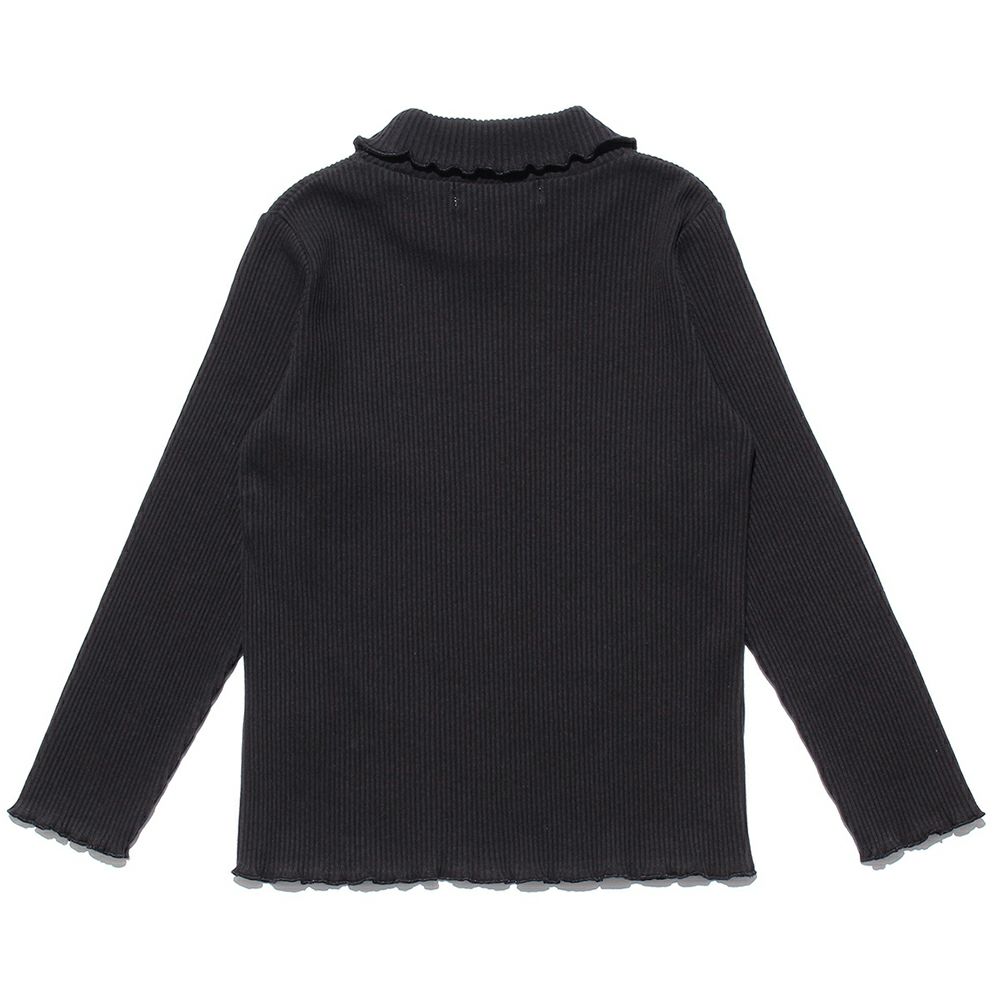 子供服 女の子 無地リブ生地インナーハイネックTシャツ ピンク(02) デザインポイント2