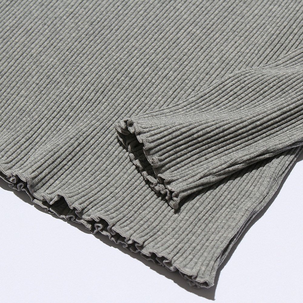 子供服 女の子 無地リブ生地インナーハイネックTシャツ オフホワイト(11)