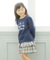 子供服 女の子 綿100％オリジナルチェック柄2段フリルキュロットパンツ ベージュ(51) モデル画像3