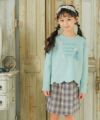 子供服 女の子 綿100％オリジナルチェック柄スカート風キュロットパンツ ベージュ(51) モデル画像2